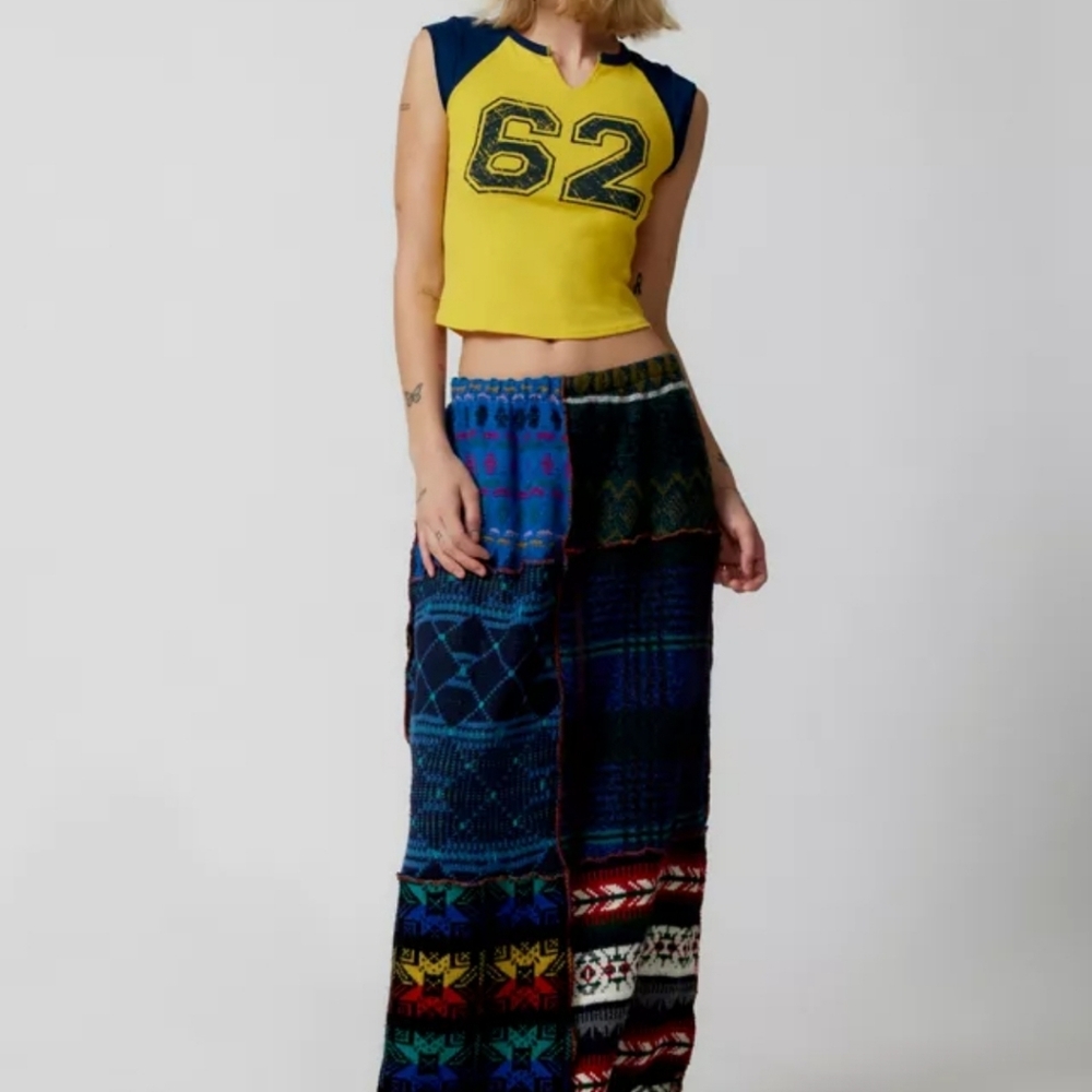 UO Urban Renewal Re/Creative Remade Patterned Sweater Maxi Skirt - Picture 2 of 10